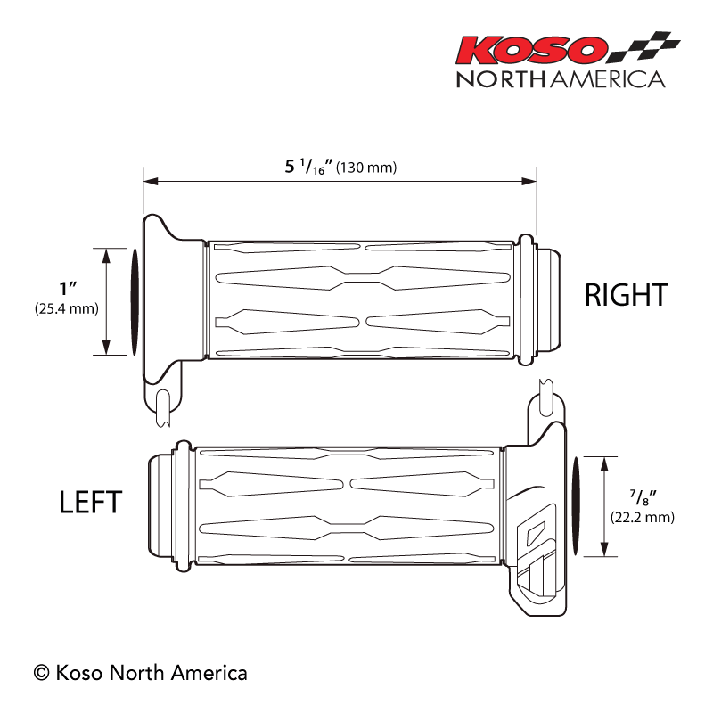 Koso Apollo manopole riscaldate 130 mm 5 livelli