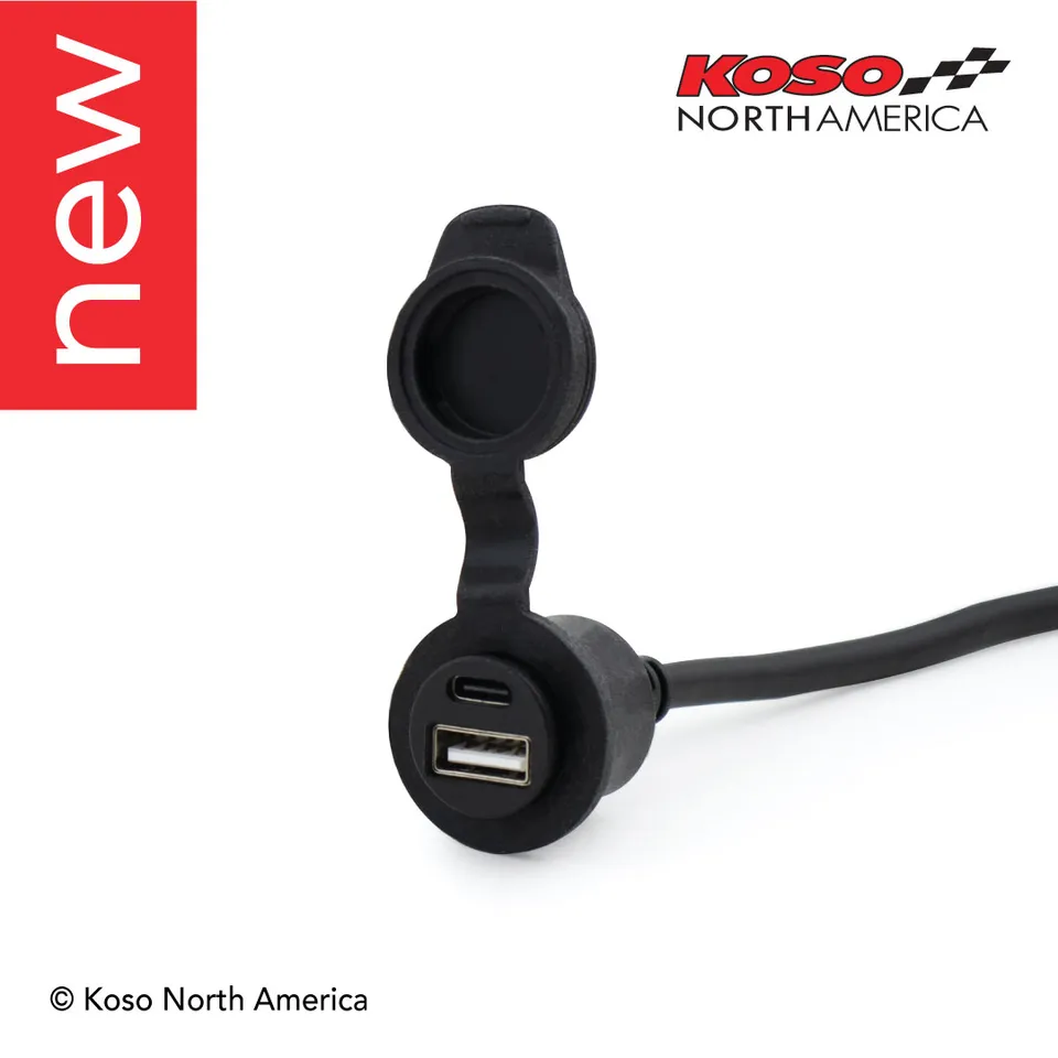 Koso Dual Port Charger caricatore USB moto C+A
