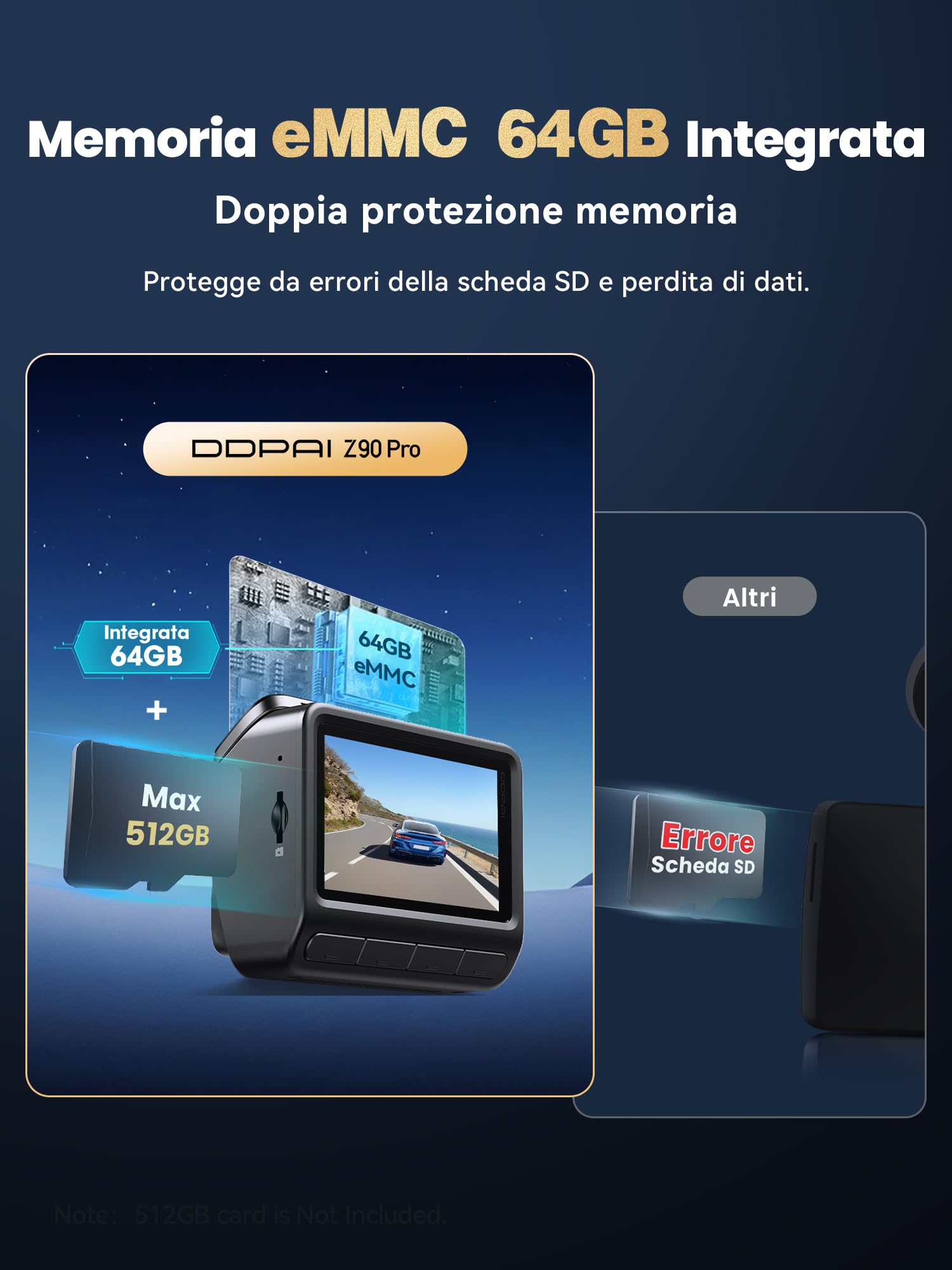 DDPAI Z90 Pro dash cam auto 4K+2K 64GB GPS ADAS