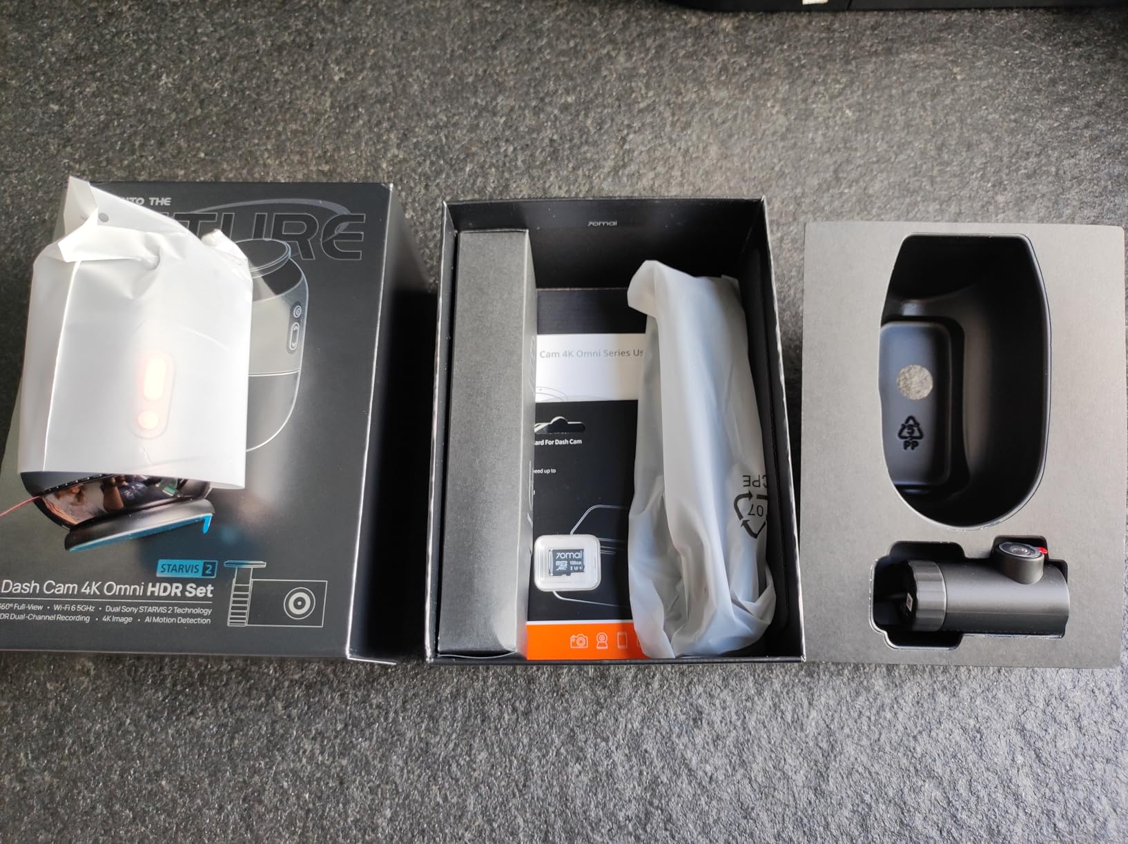 70mai 4K Omni dash cam auto dual 4K+1080P 360°