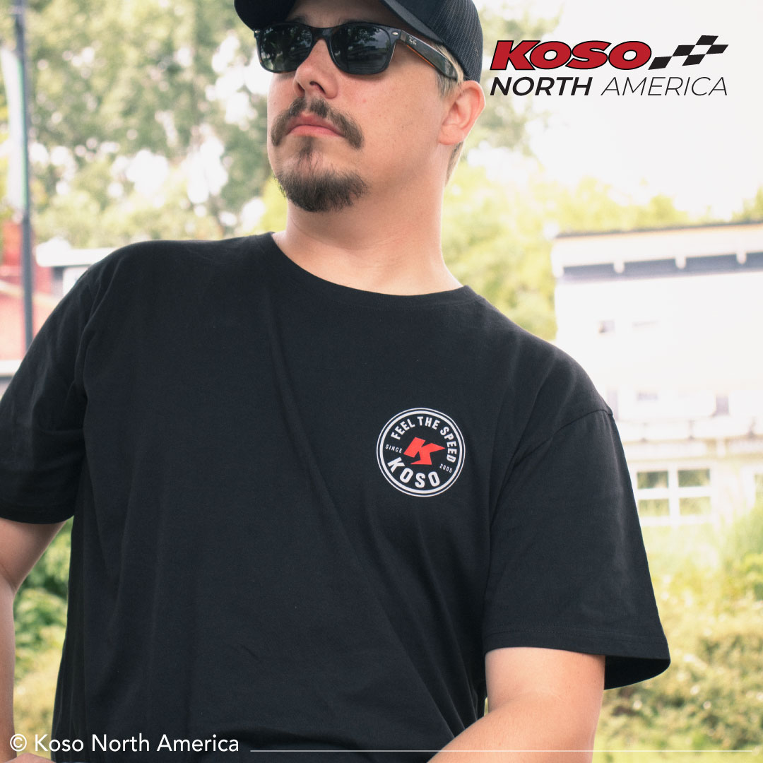 Koso Feel The Speed t-shirt nera cotone grafica