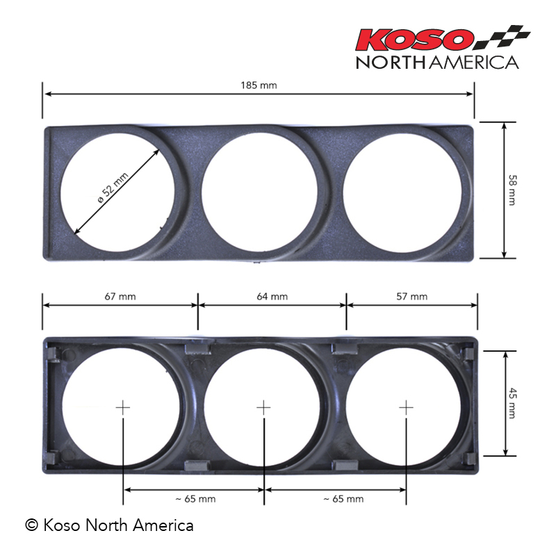 Koso console nera supporto strumenti 2 pollici