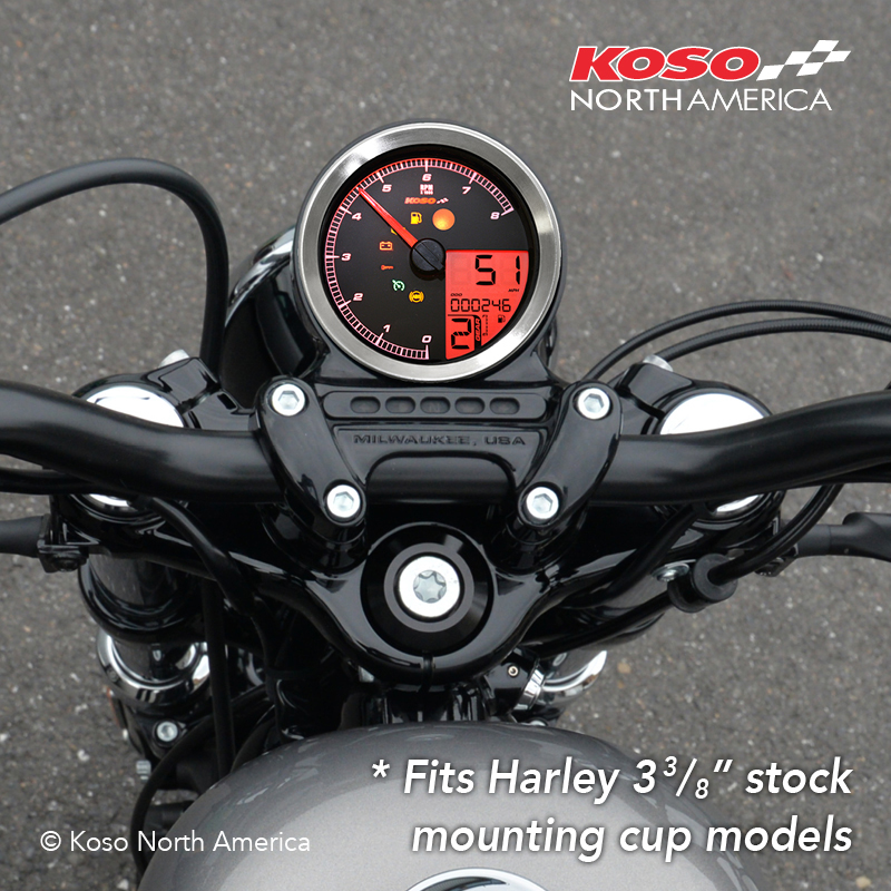 Koso HD-04 strumentazione 4" Harley argento