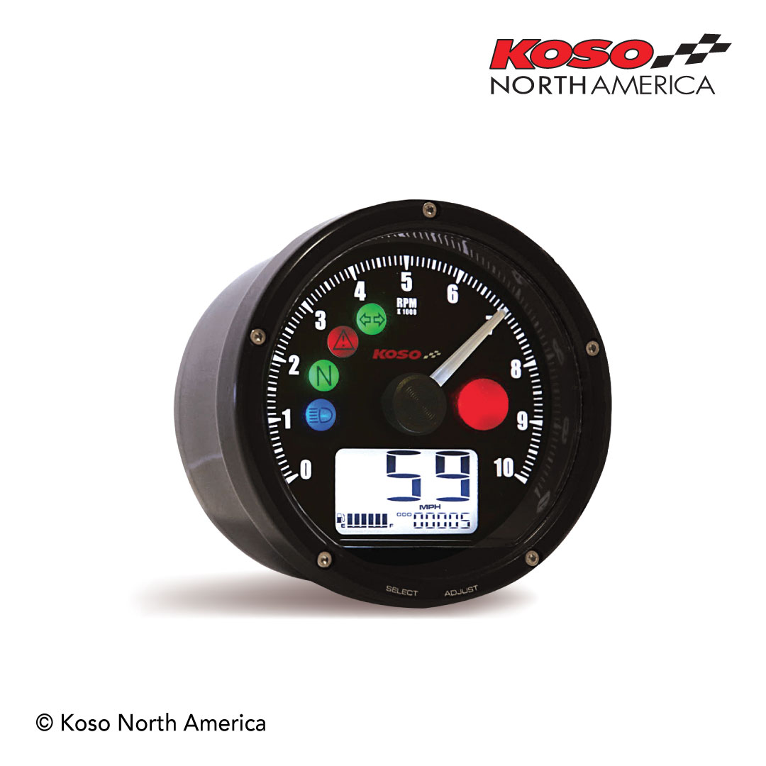 Koso TNT-01 strumento multifunzione nero/nero cafe racer