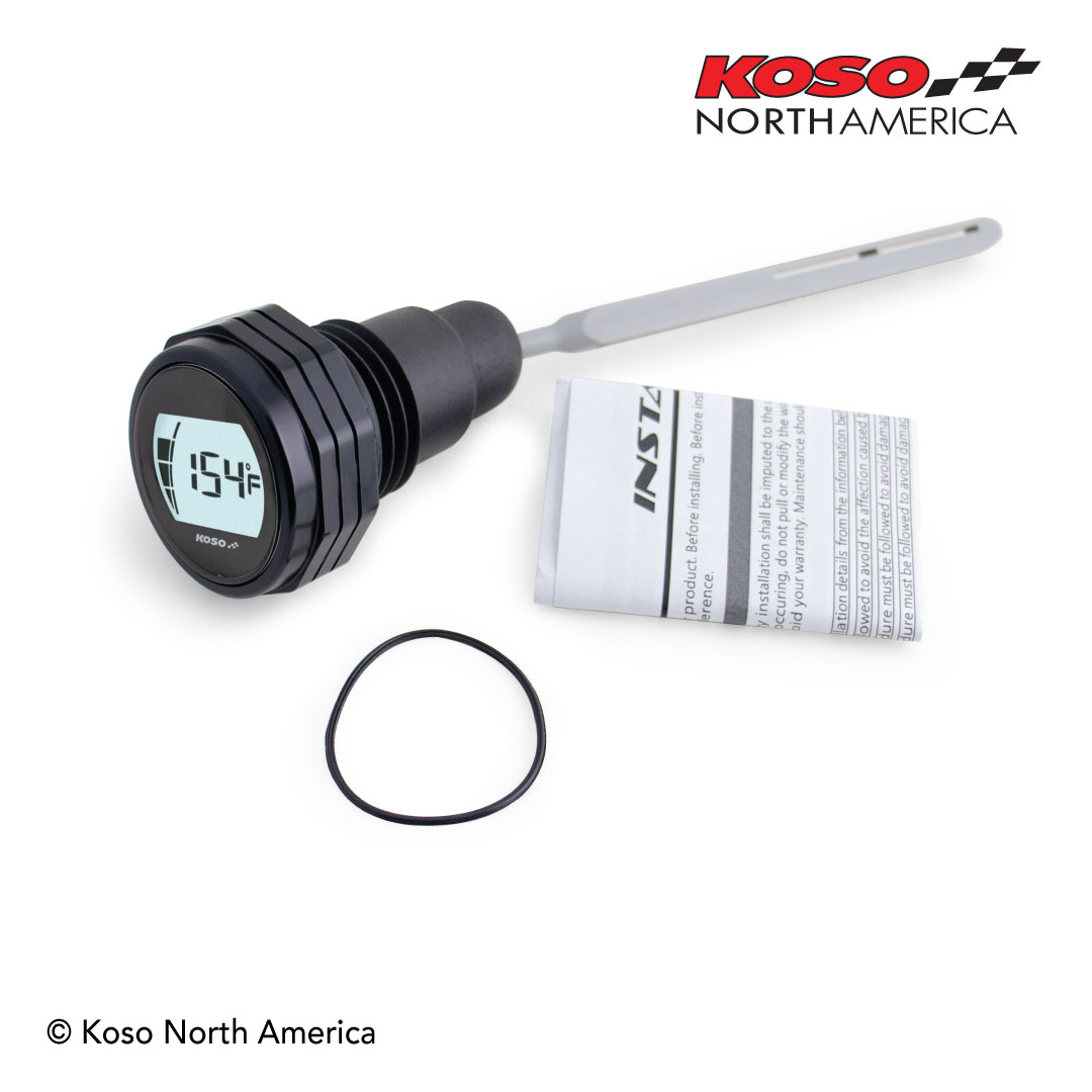 Koso astina livello olio Harley-Davidson nera con temperatura