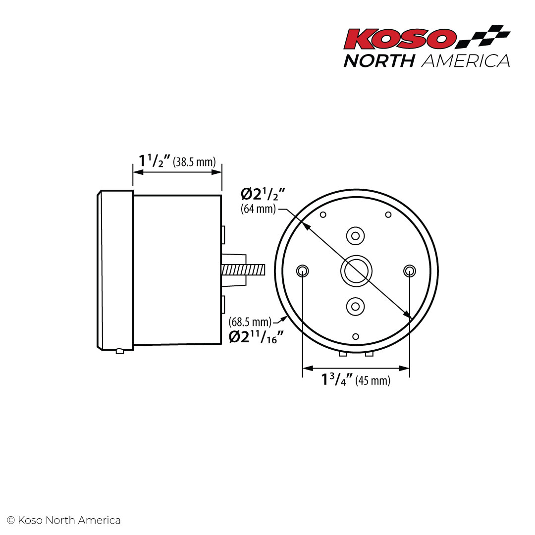 Koso TNT-02 contachilometri multifunzione 64 mm Harley