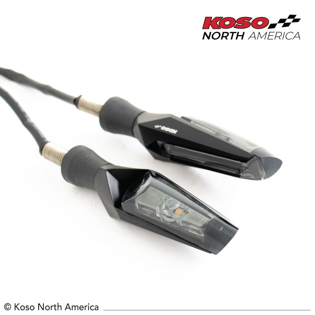 Koso Mars frecce LED moto nere lente chiara coppia