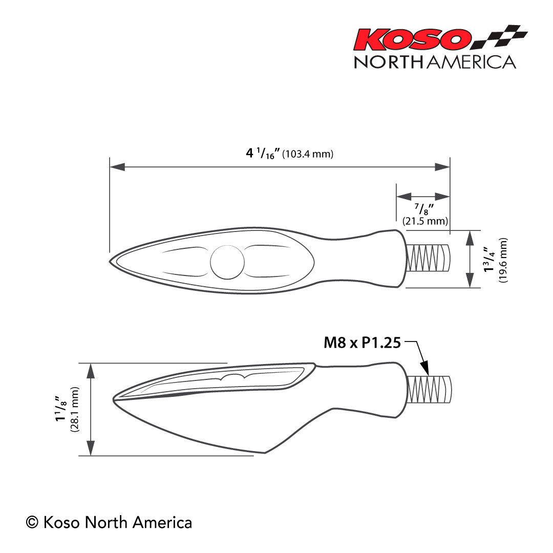 Koso Stinger frecce LED lente fumé coppia