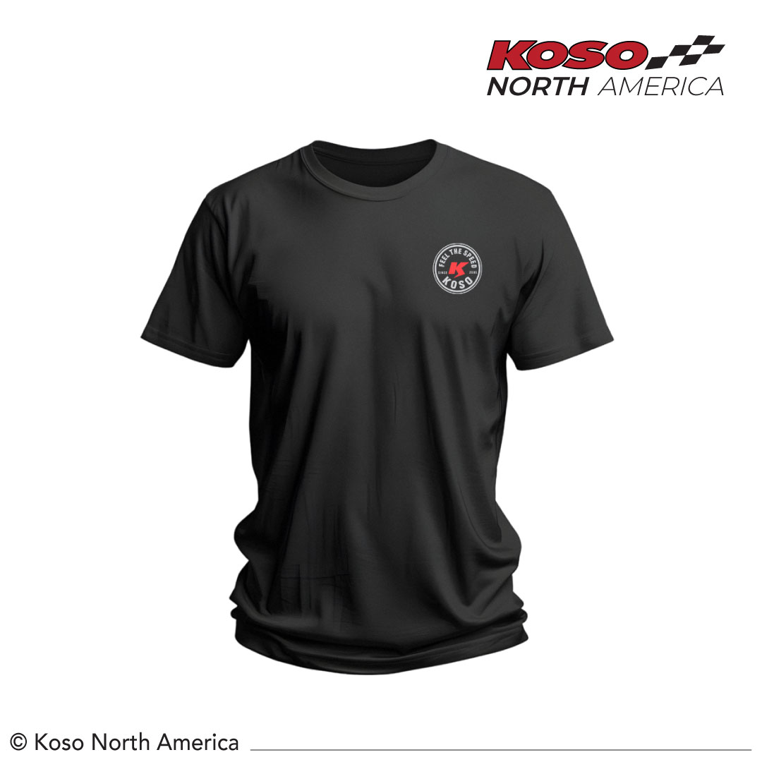 Koso Feel The Speed t-shirt nera cotone grafica