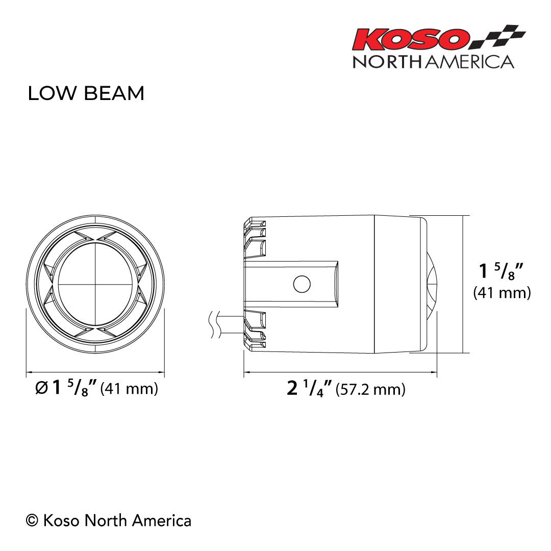 Koso Mini faro LED moto omologato E-mark