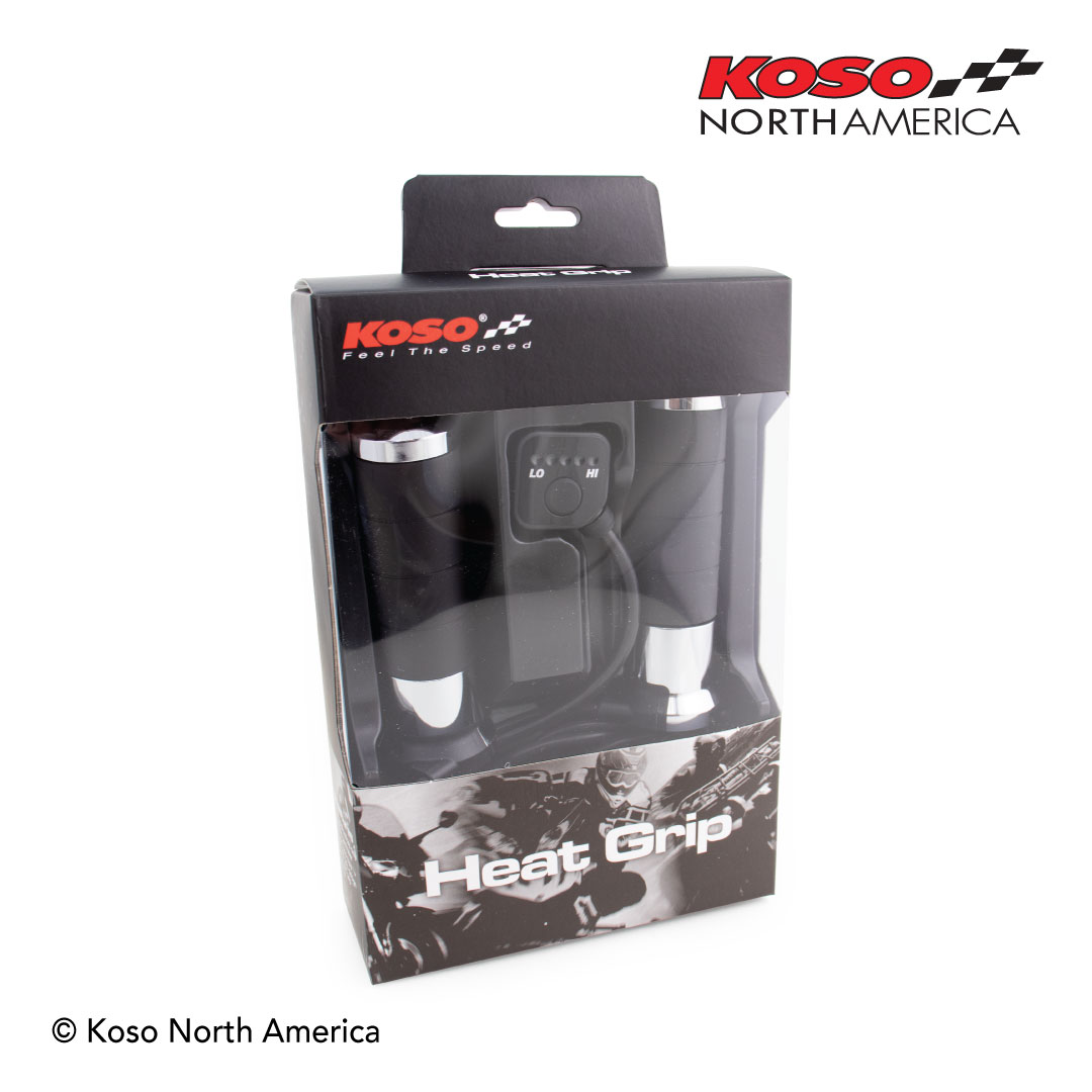 Koso Titan manopole riscaldate cromo per cruiser 12V