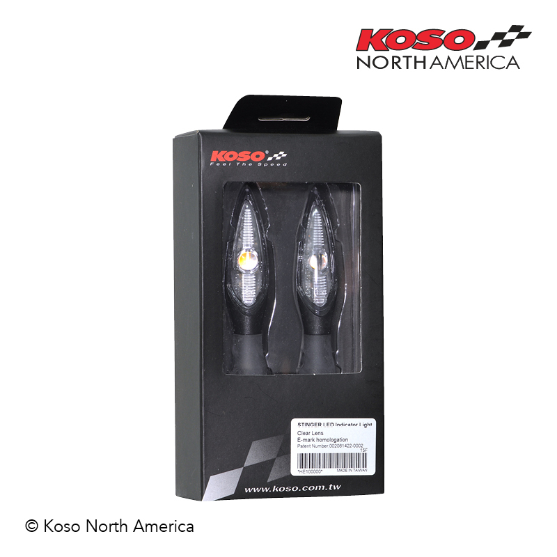 Koso Stinger frecce LED lente fumé coppia