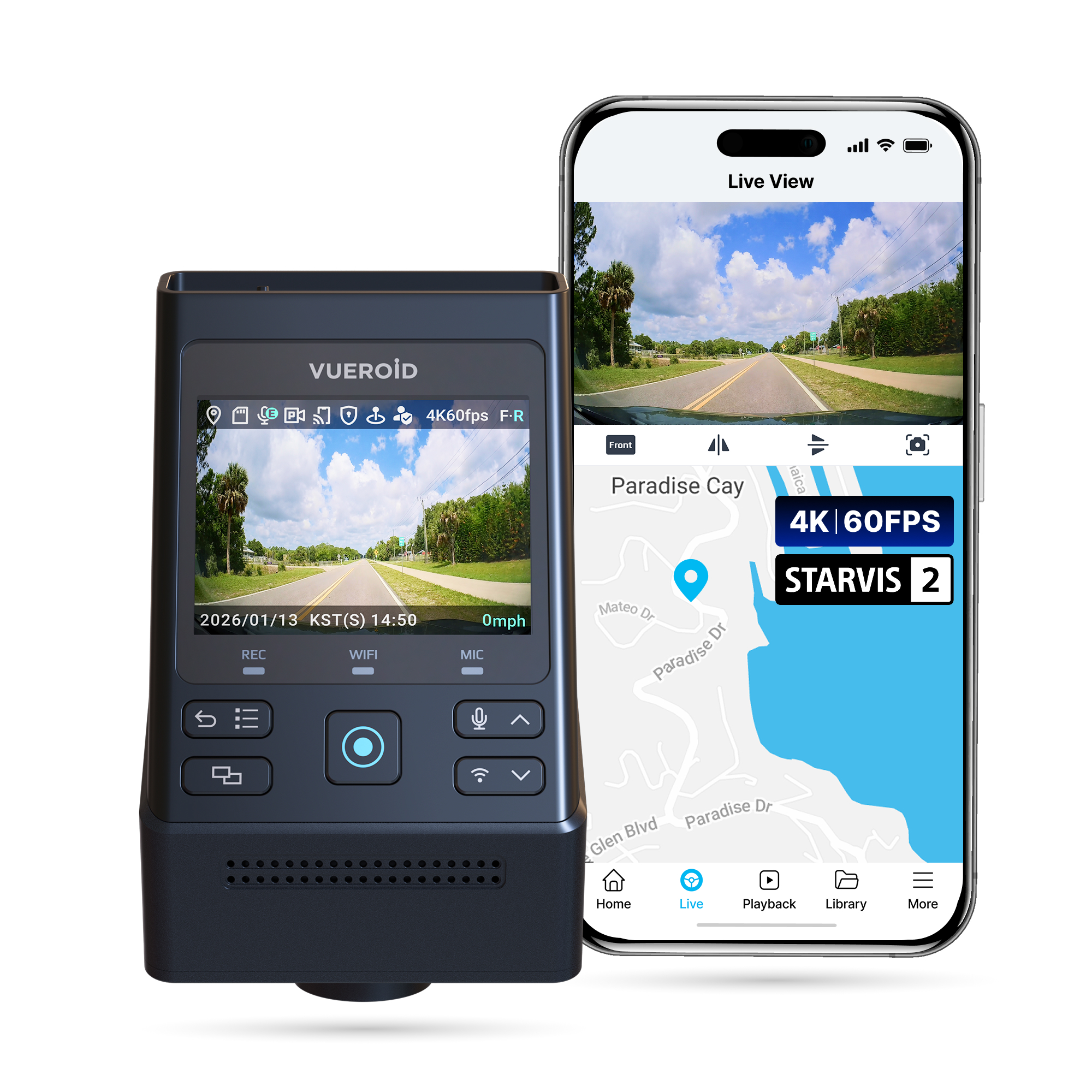 Vueroid S1 4K Infinite dash cam 1 canale con opzione