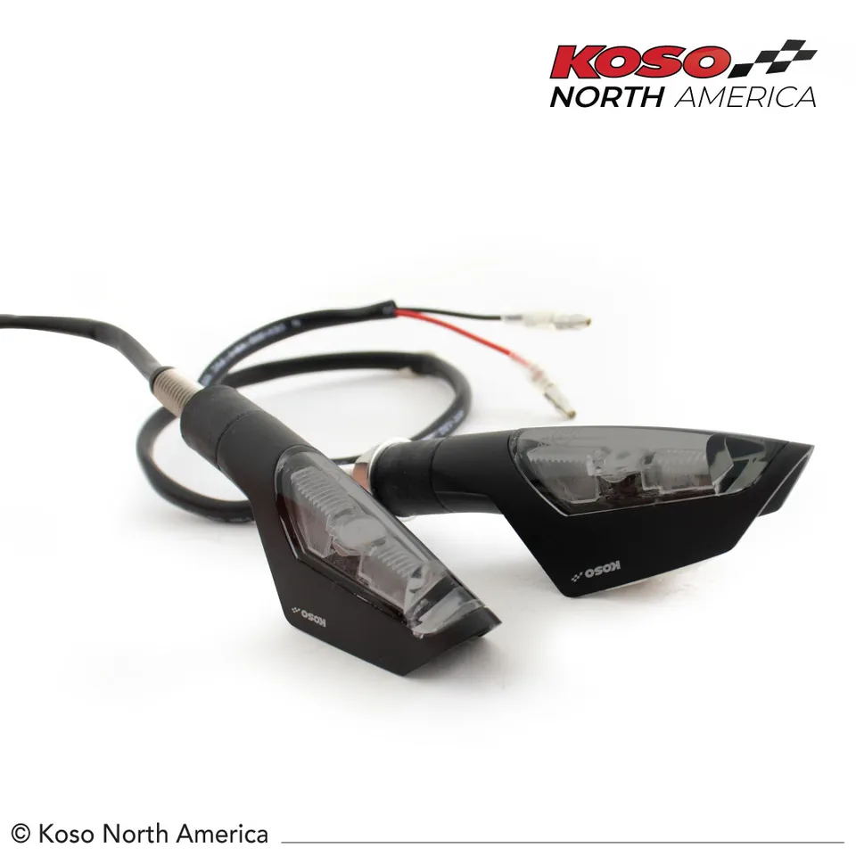 Koso Jet frecce LED moto nere lente fumé coppia