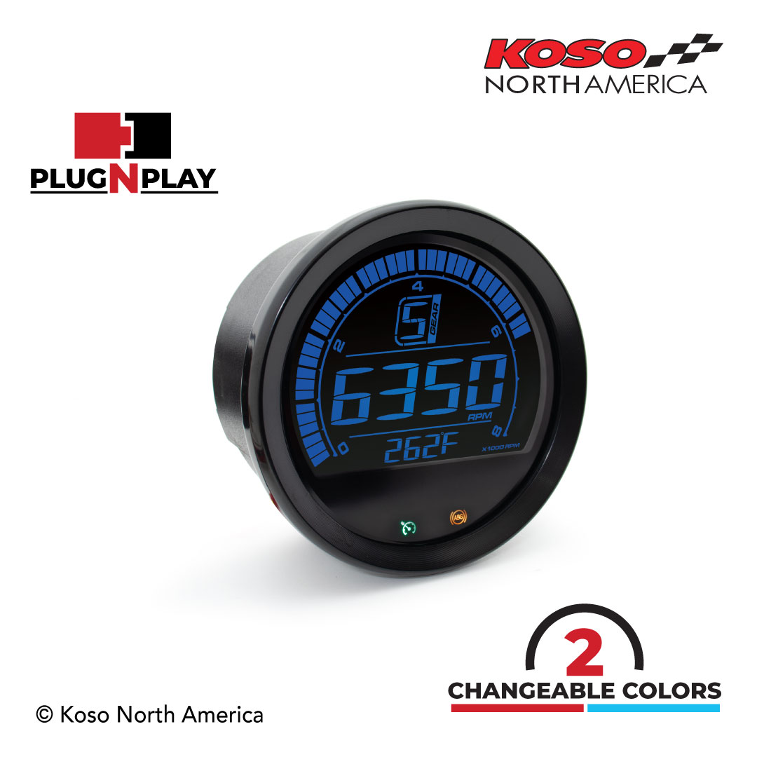 Koso HD-02R contagiri Harley-Davidson ghiera nera 8000 RPM