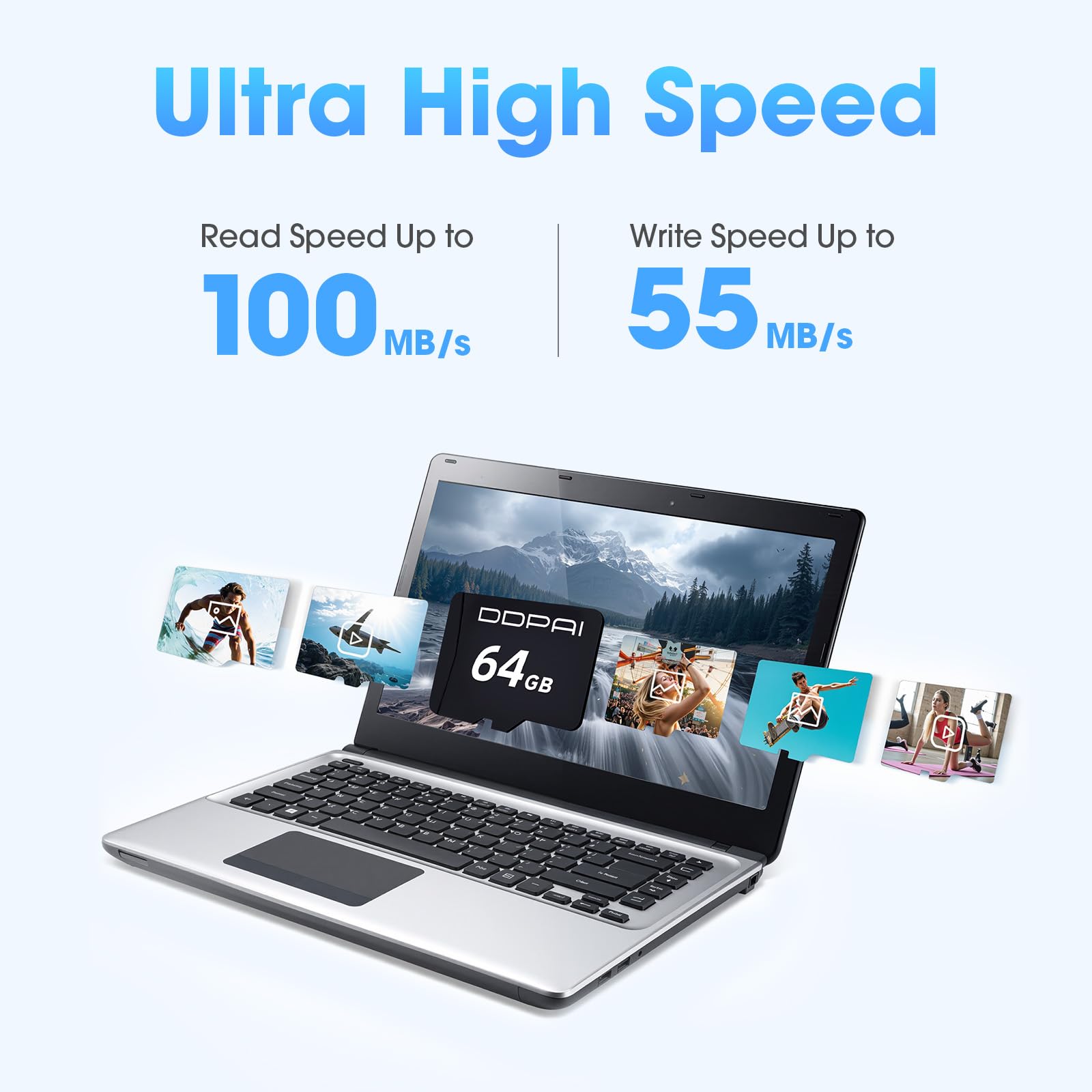 DDPAI Scheda microSD 64GB A1 U3 V30 per dashcam 4K