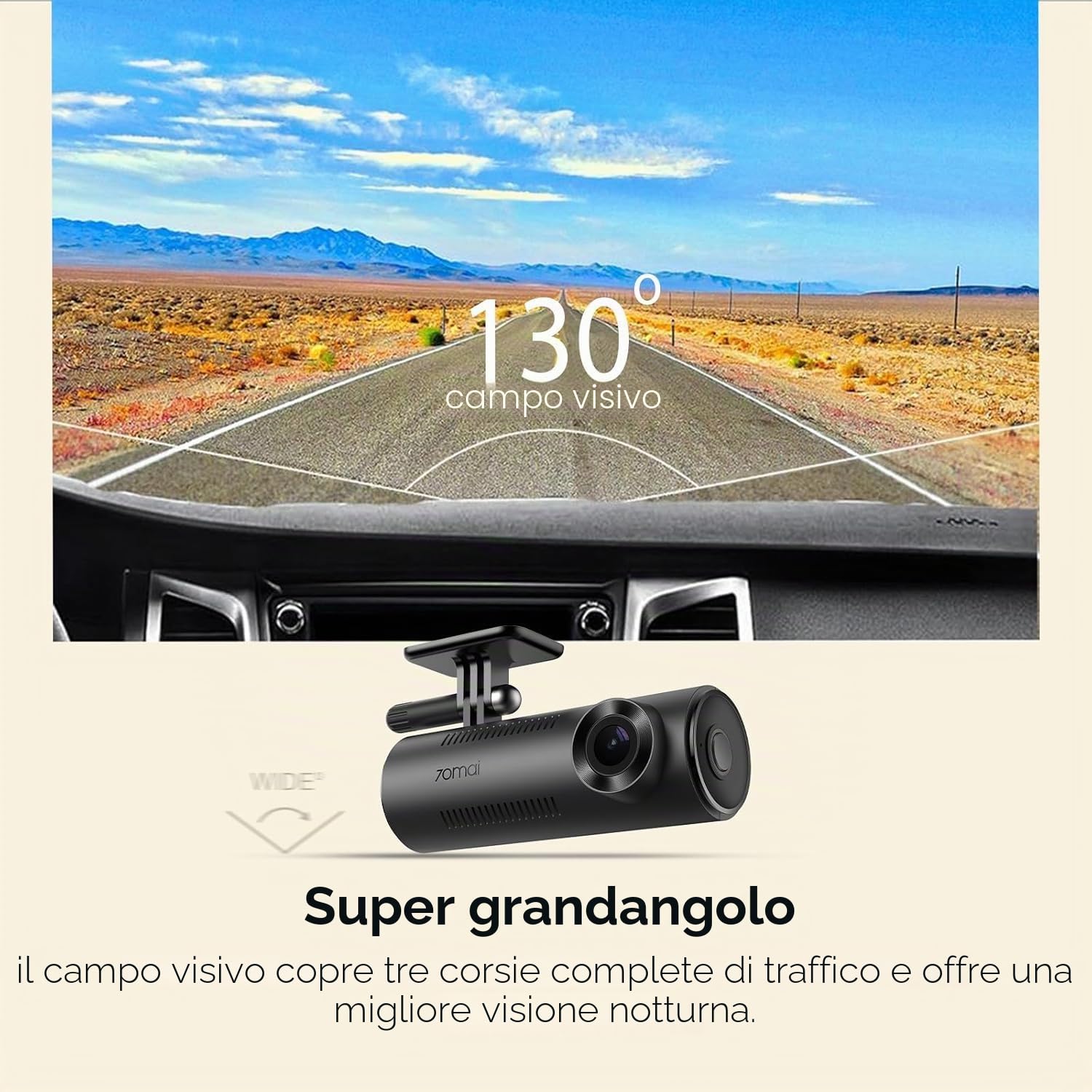 70mai M310 dash cam auto 2K grigio scuro visione notturna