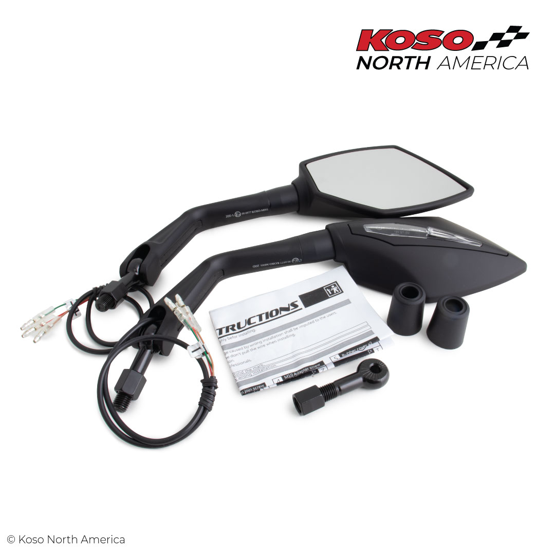 Koso Apex specchietti moto M10 nero opaco coppia