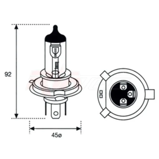 RIATEC MOD07LL lampada H4 attacco P43T