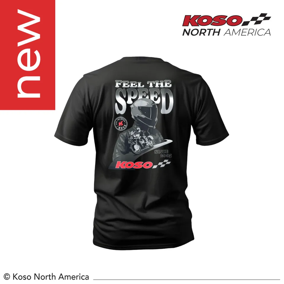 Koso Feel The Speed t-shirt nera cotone grafica