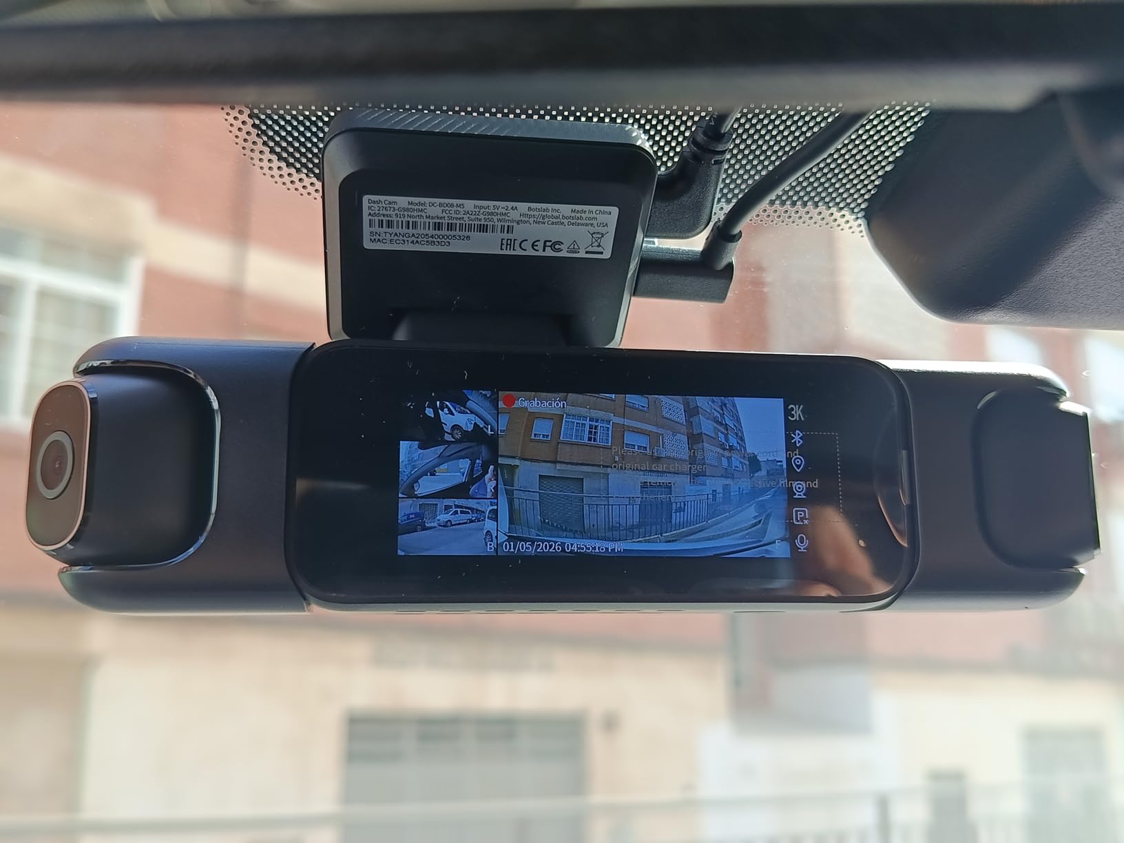 Botslab Dash Cam auto 4 canali 3K 360° con 128GB