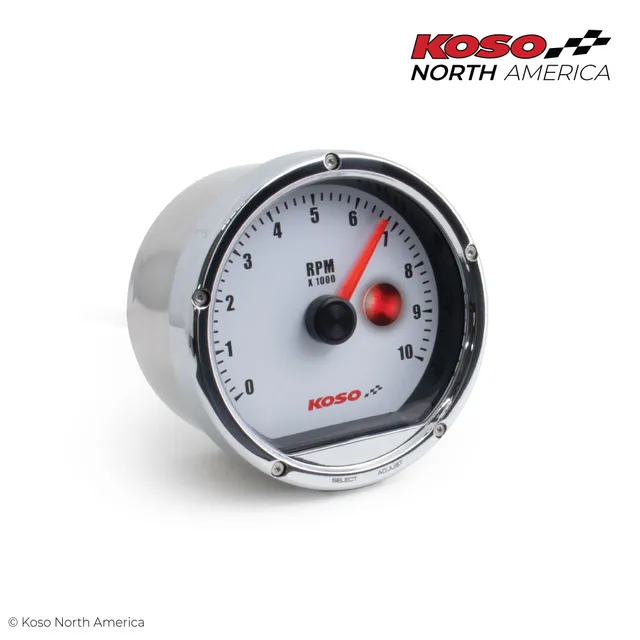 Koso TNT-01R contagiri 10000 giri chrome bianco