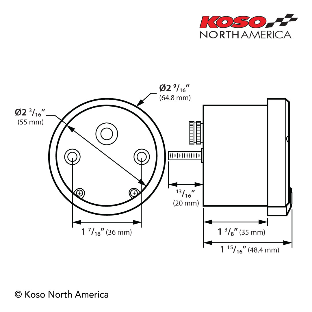 Koso DL-02R contagiri cromato retroilluminato blu