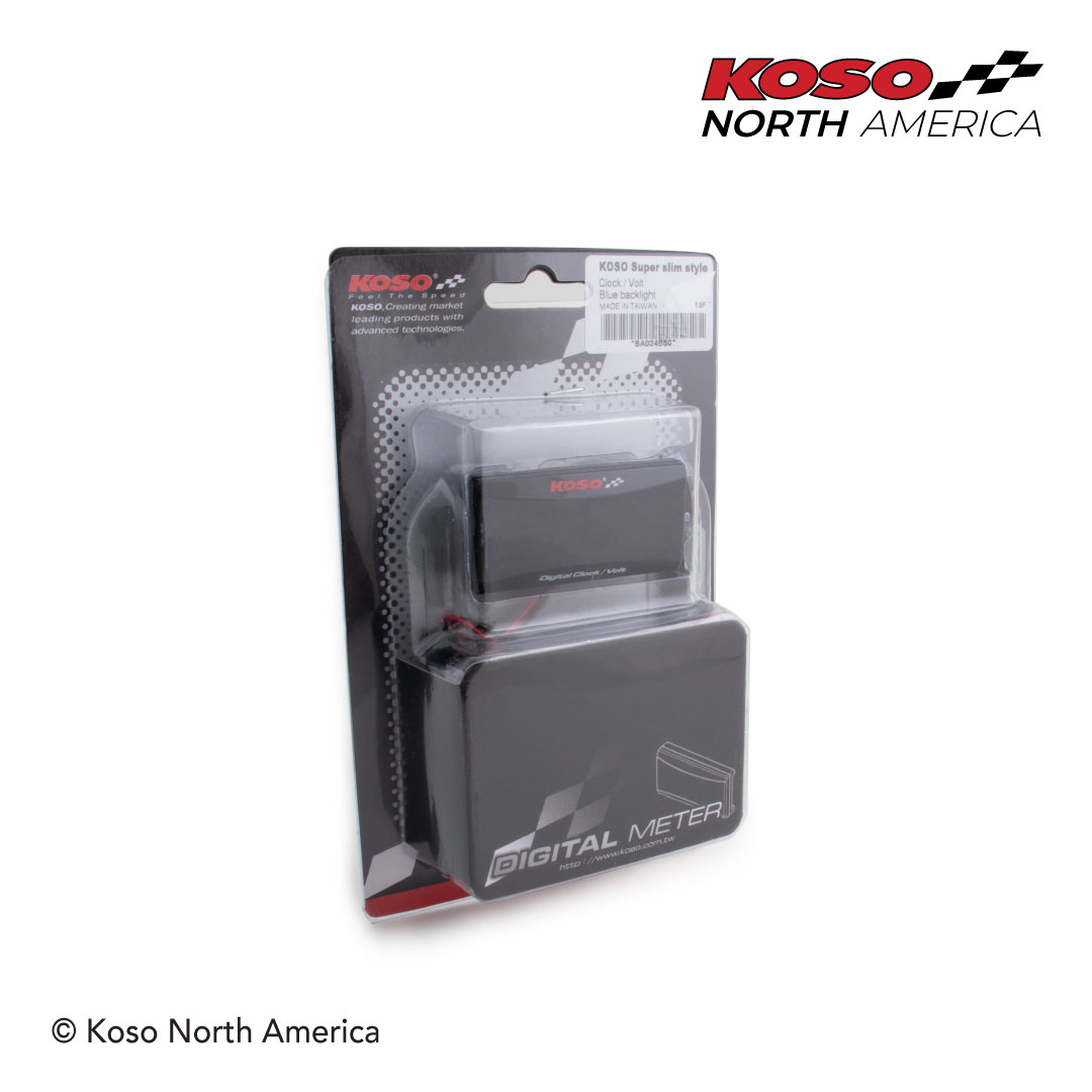 Koso Super Slim voltmetro LED blu con allarme 12V