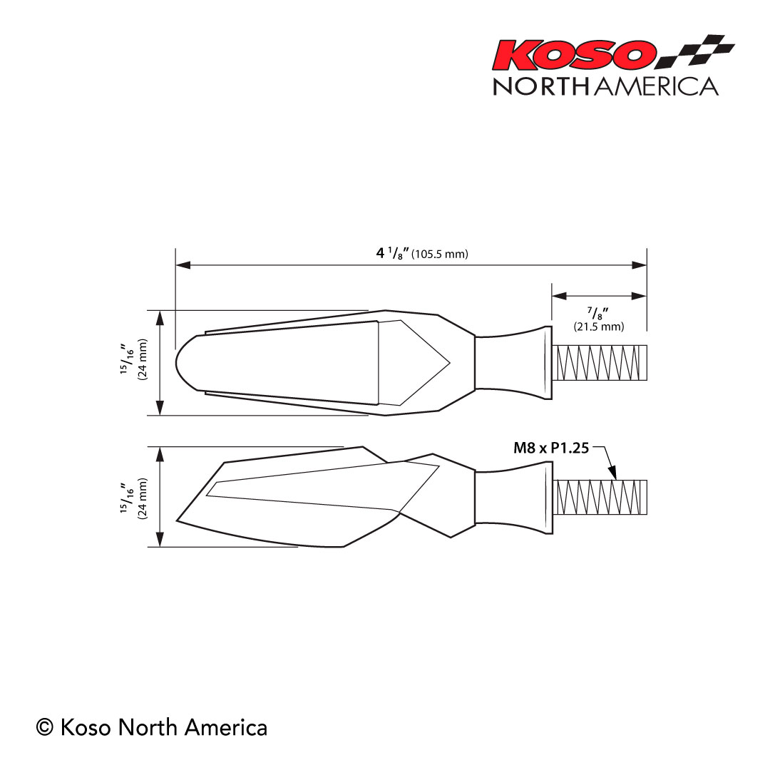 Koso Mars frecce LED moto nere lente chiara coppia