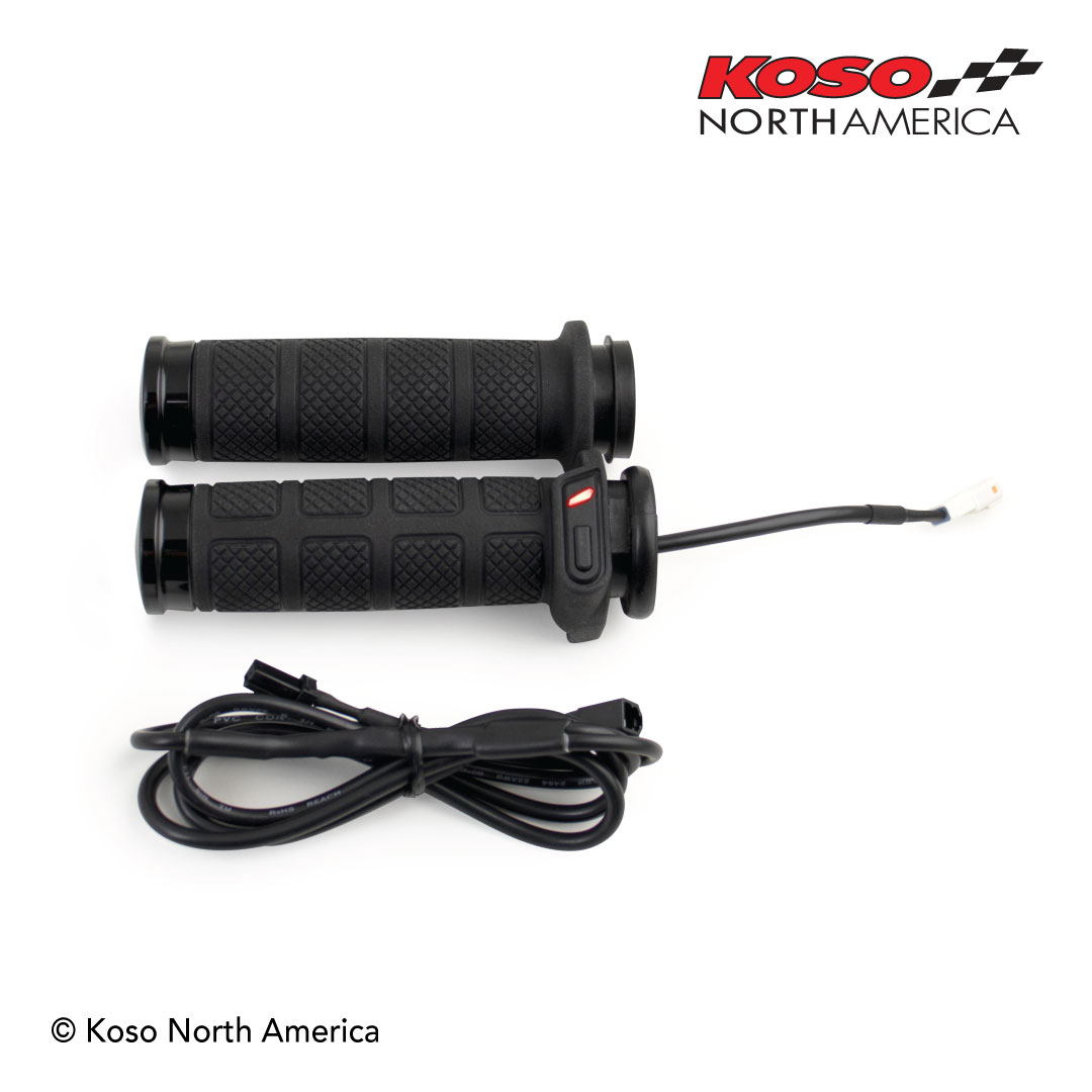 Koso Titan-II manopole riscaldate nere Harley acceleratore elettronico
