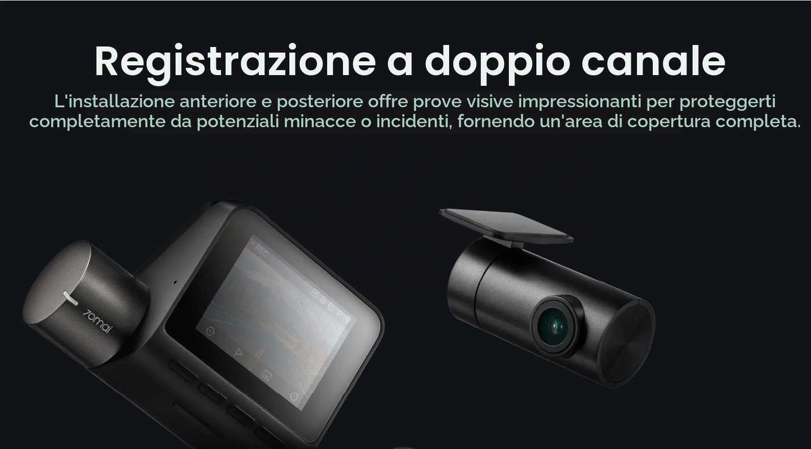 70mai A200 dash cam auto Full HD nera anteriore
