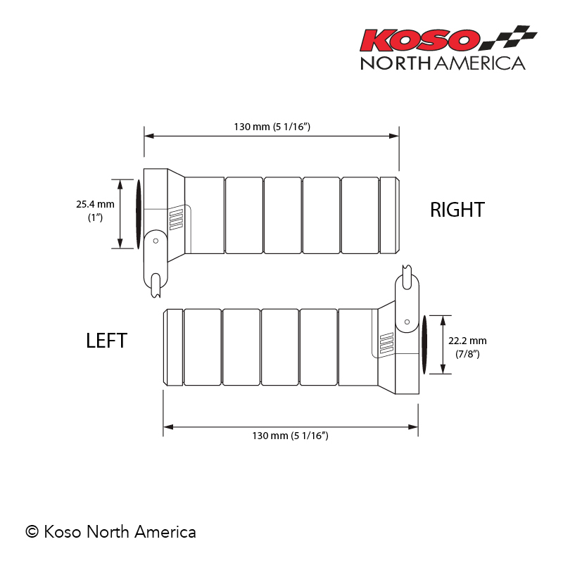 Koso Titan manopole riscaldate cromo per cruiser 12V