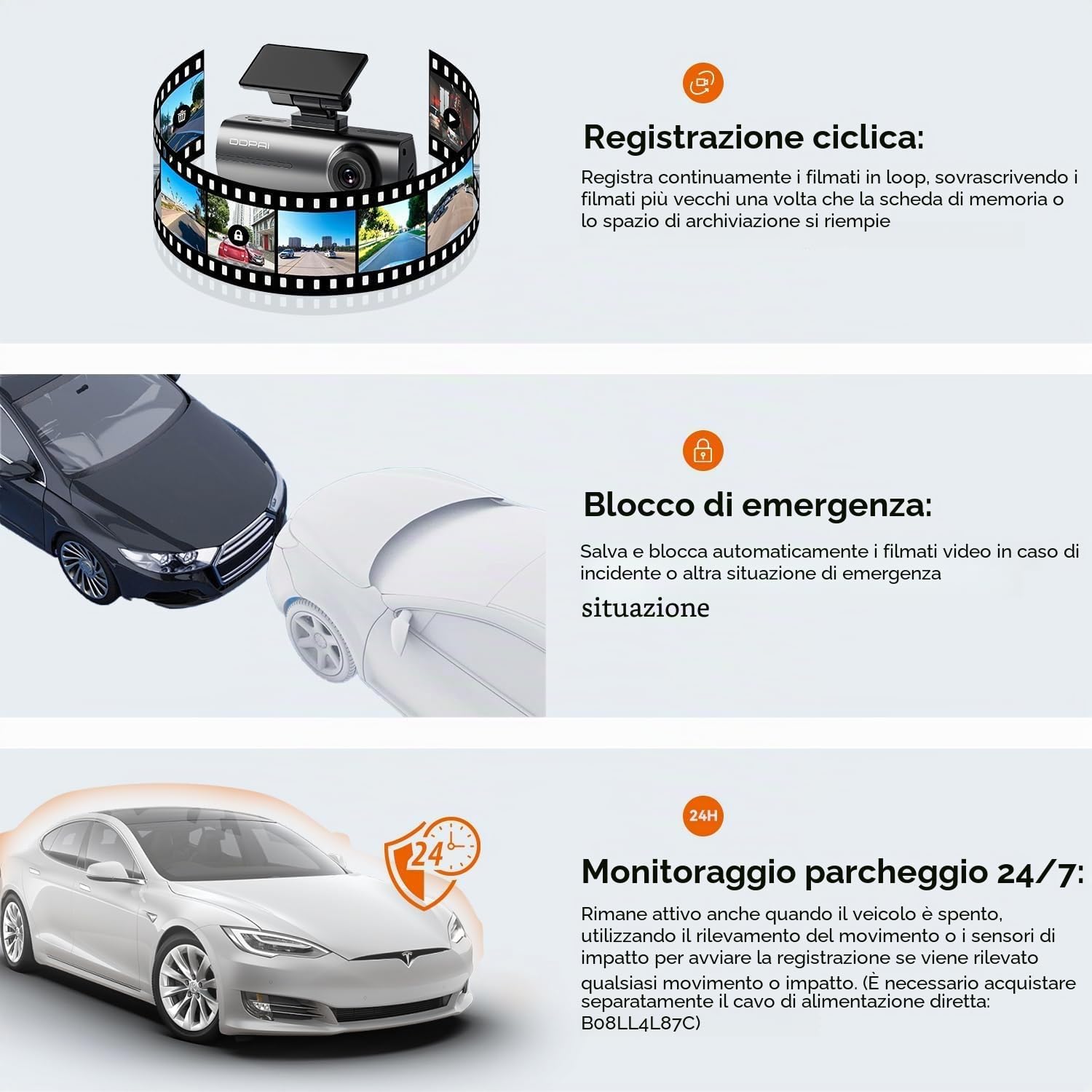 DDPAI N1 Dual dash cam auto doppia 1296P+1080P