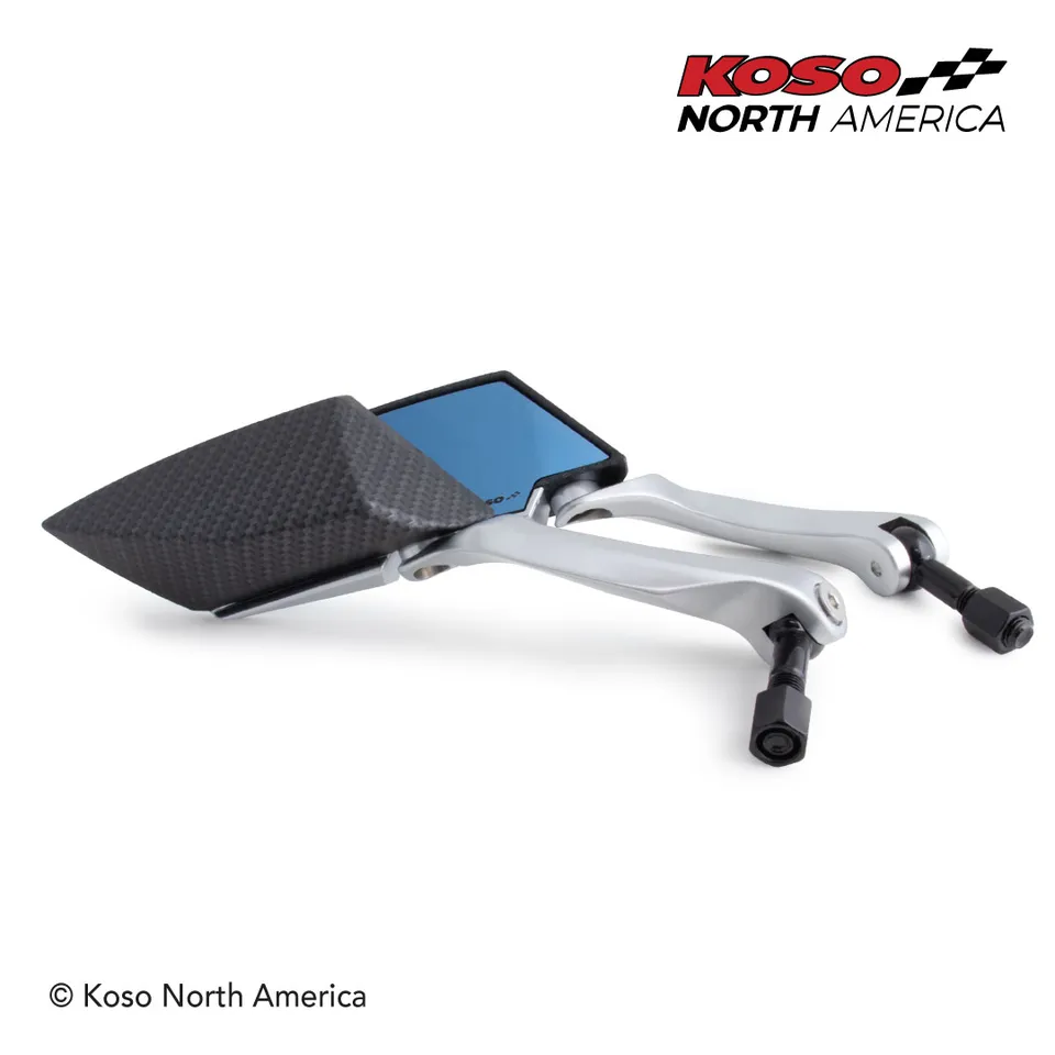 Koso TT-Style specchietti M10 carbonio lente blu coppia