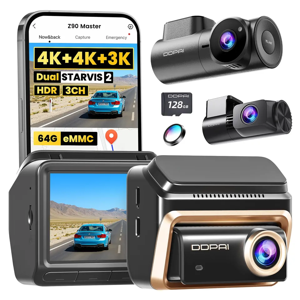 DDPAI Z90 Master Dashcam 3 Canali 4K 128GB GPS