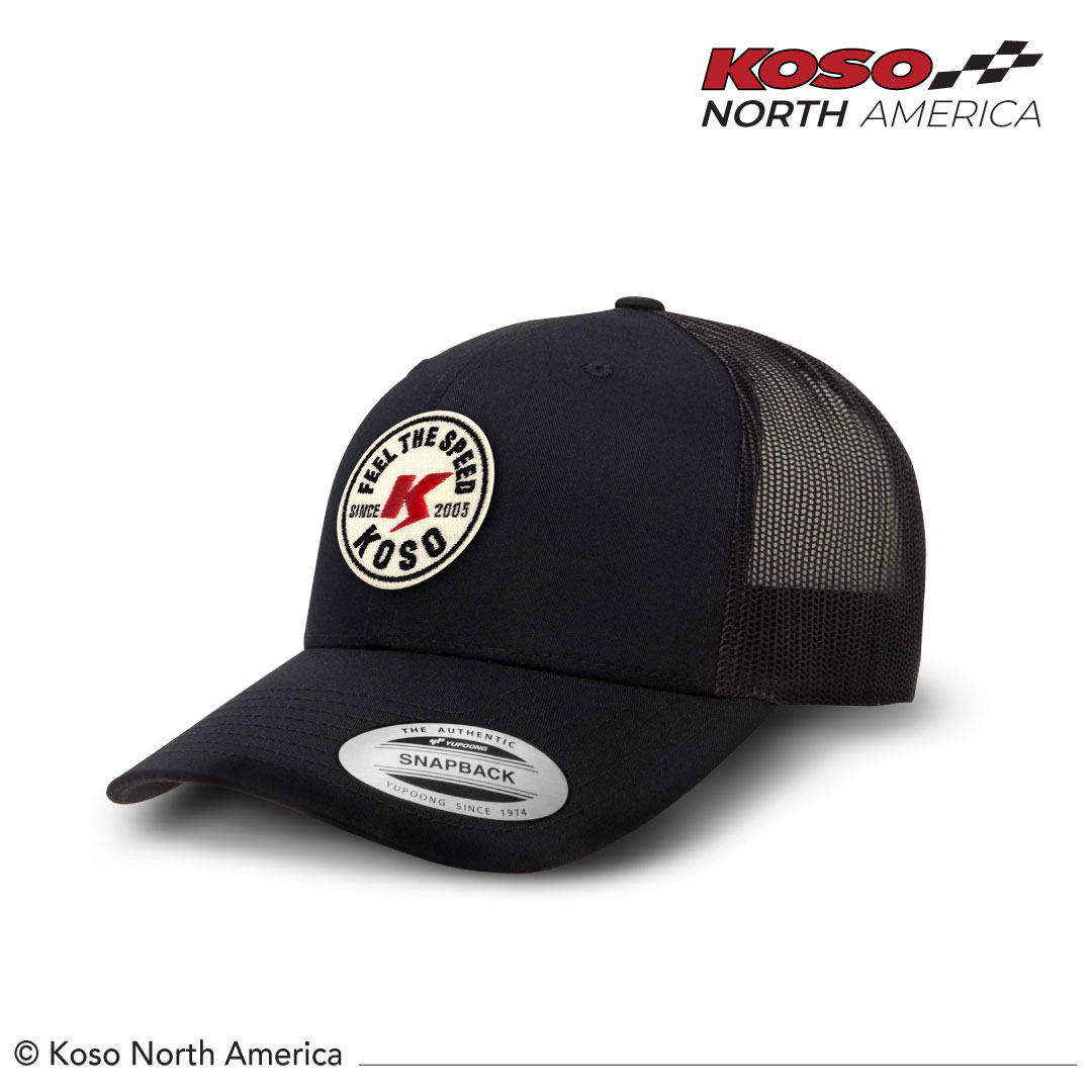 Koso Feel The Speed Vintage Logo cappellino trucker nero mesh