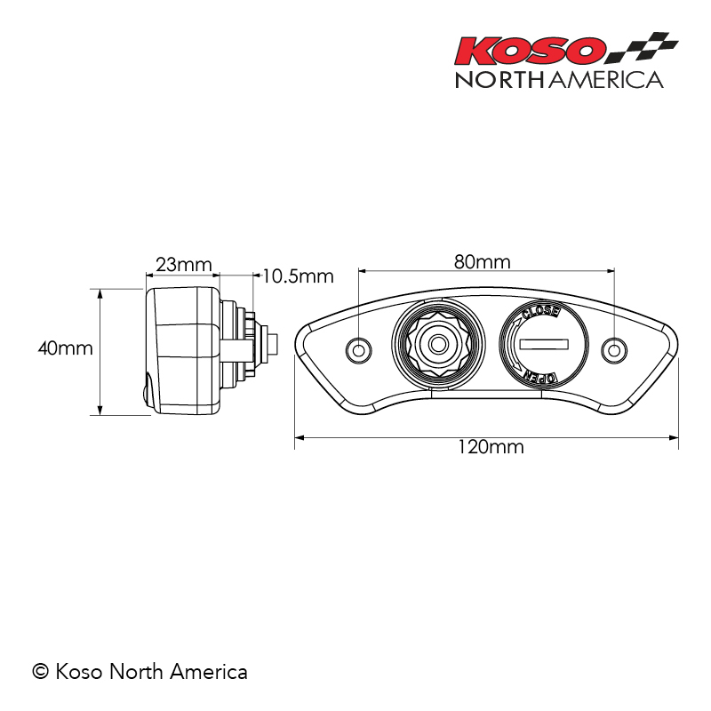 Koso EX-02S Street contachilometri dual retroilluminato