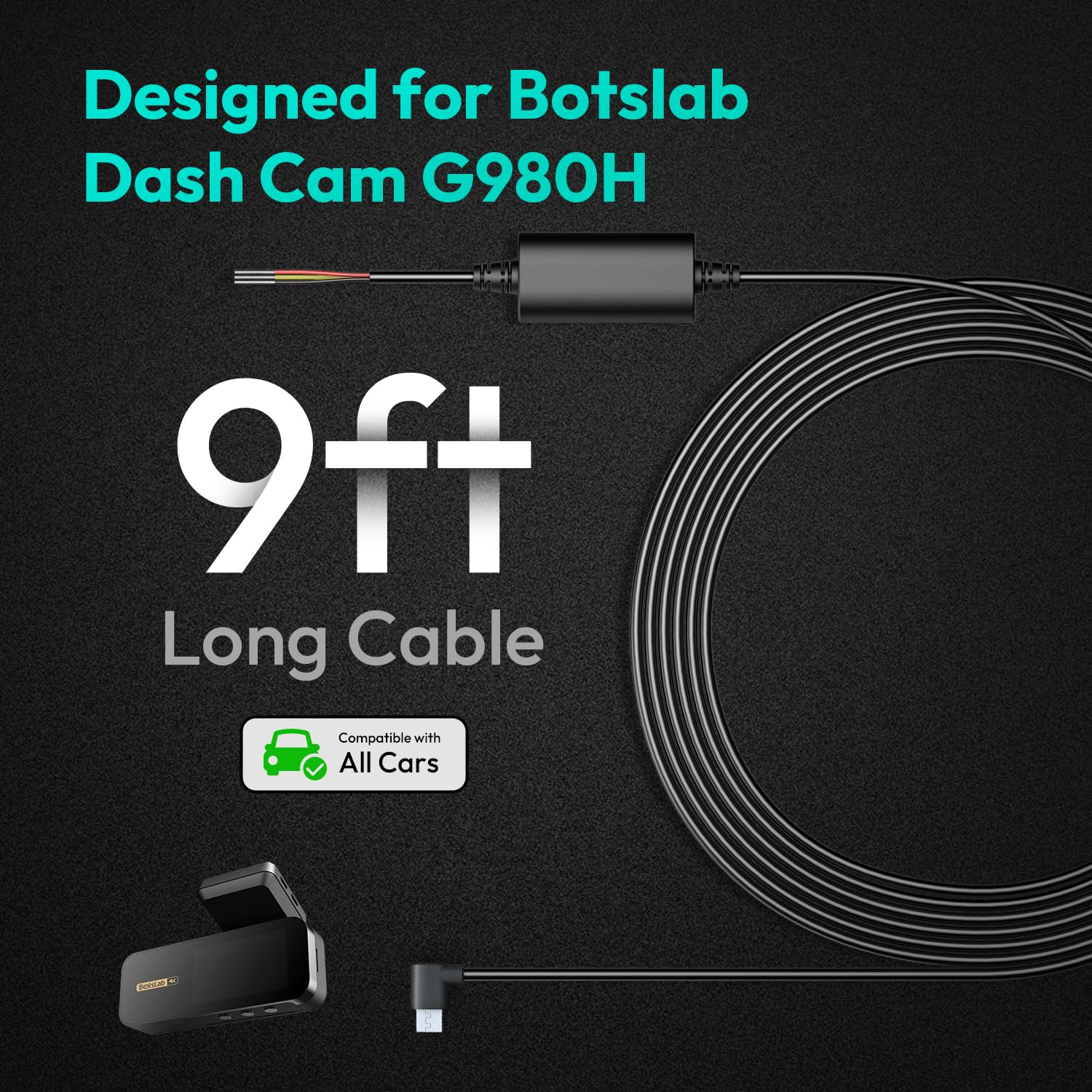 Botslab Kit Hardwire cavo alimentazione dash cam 12V