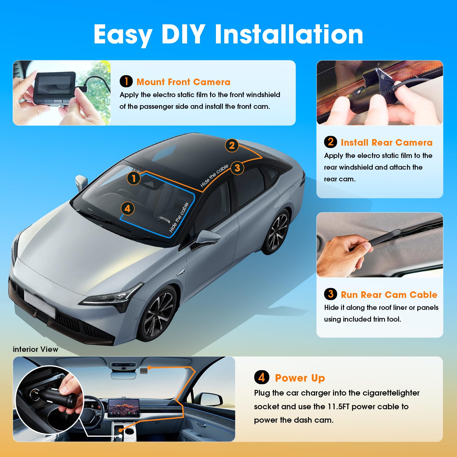 DDPAI Z60 dashcam auto 4K+1080P con SD 64GB GPS