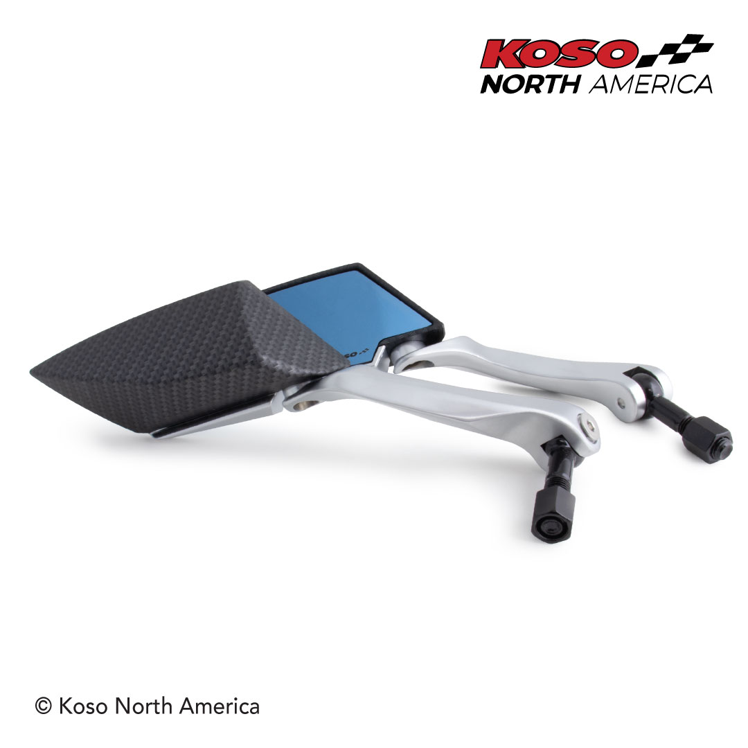 Koso TT-Style specchietti M10 carbonio lente blu coppia