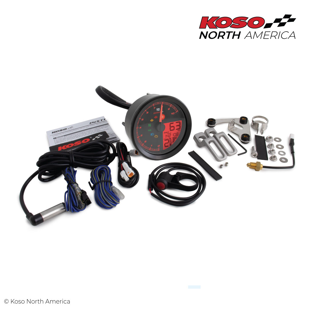 Koso TNT-04 contachilometri multifunzione cornice nera LCD