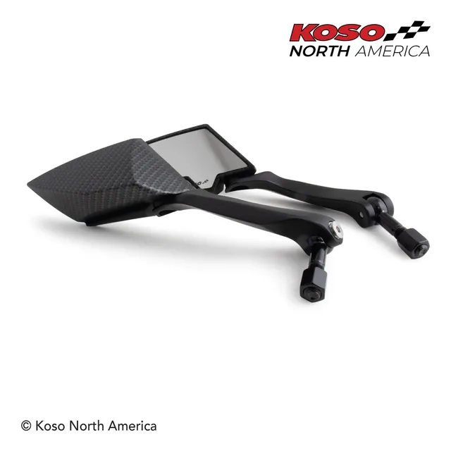 Koso TT-Style specchietti moto carbonio lente chiara neri