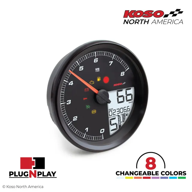 Koso HD-05 contachilometri multifunzione nero Harley