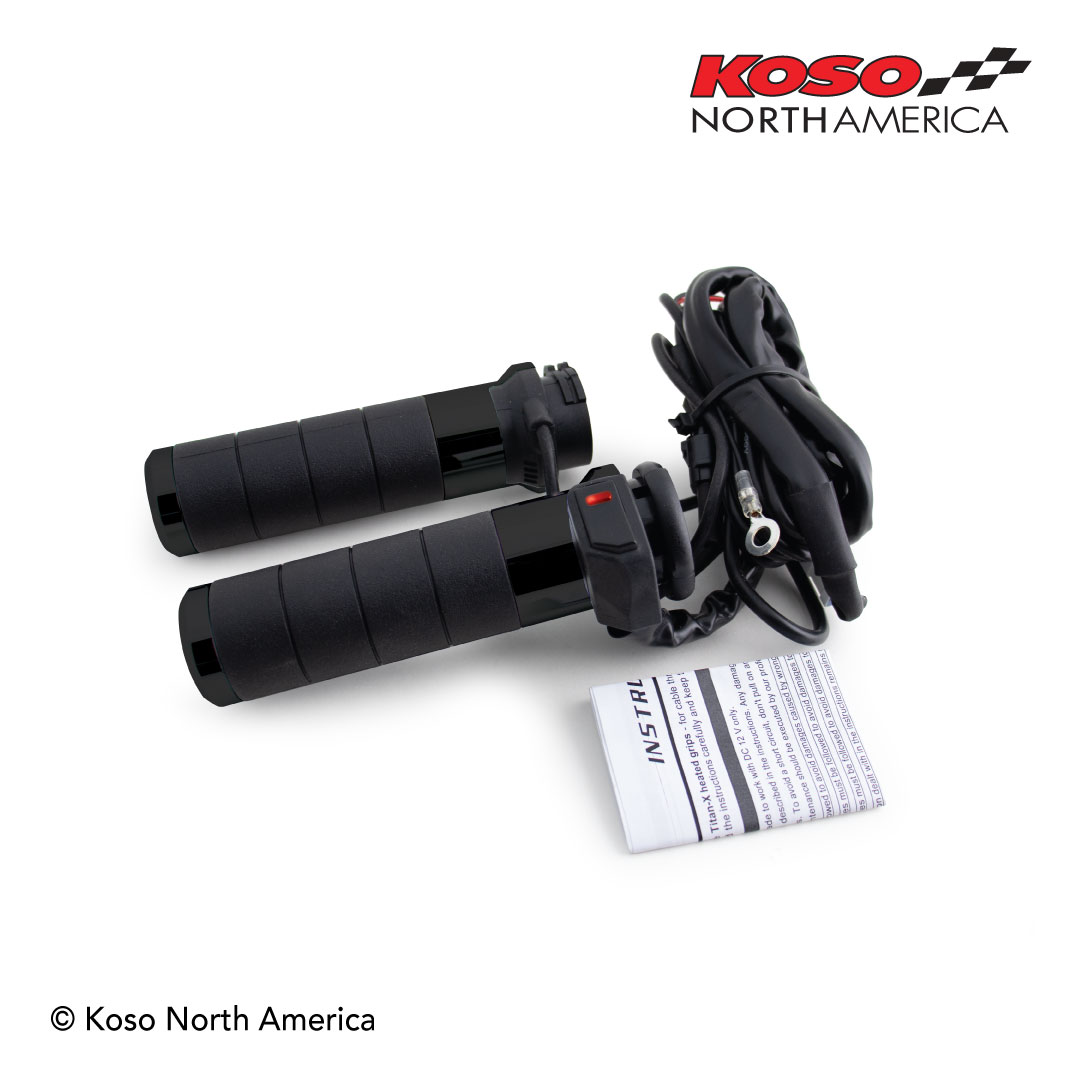Koso Titan-S manopole riscaldate nere universali 5 livelli