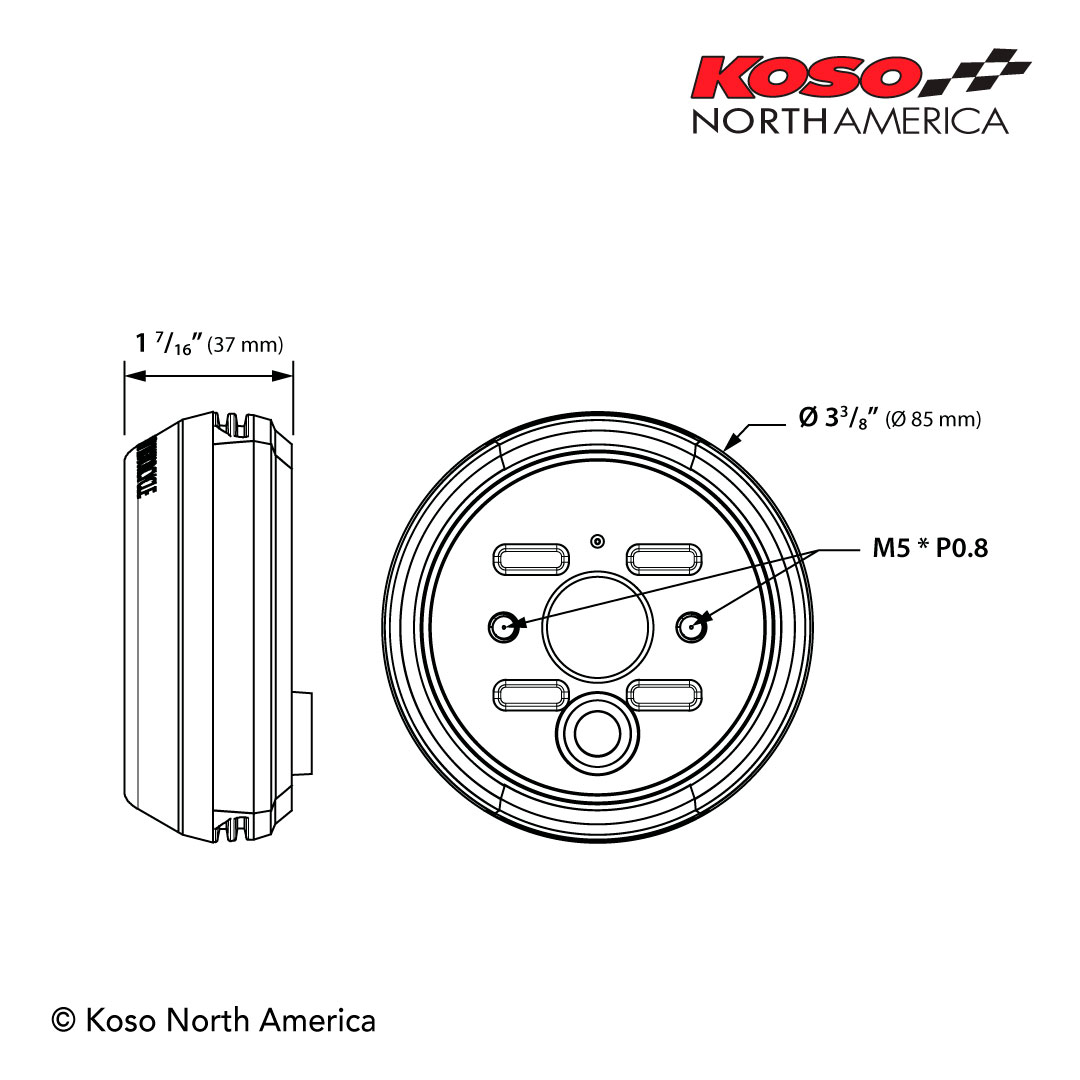 Koso Solar fanale posteriore LED lente fume