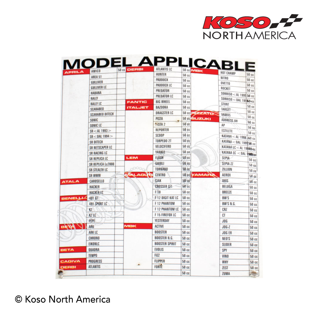Koso base cursore molla frizione 50cc con cuscinetti