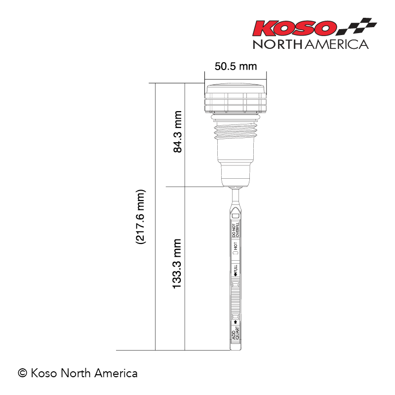 Koso asta olio Harley con temperatura nera