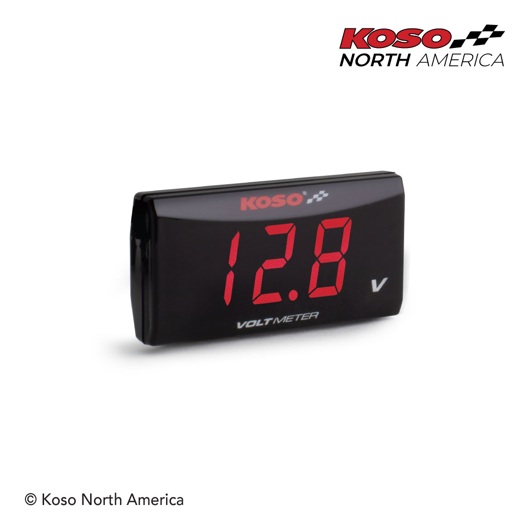 Koso Super Slim voltmetro moto digitale rosso