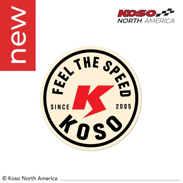 Koso Feel The Speed adesivo tondo vintage 3"