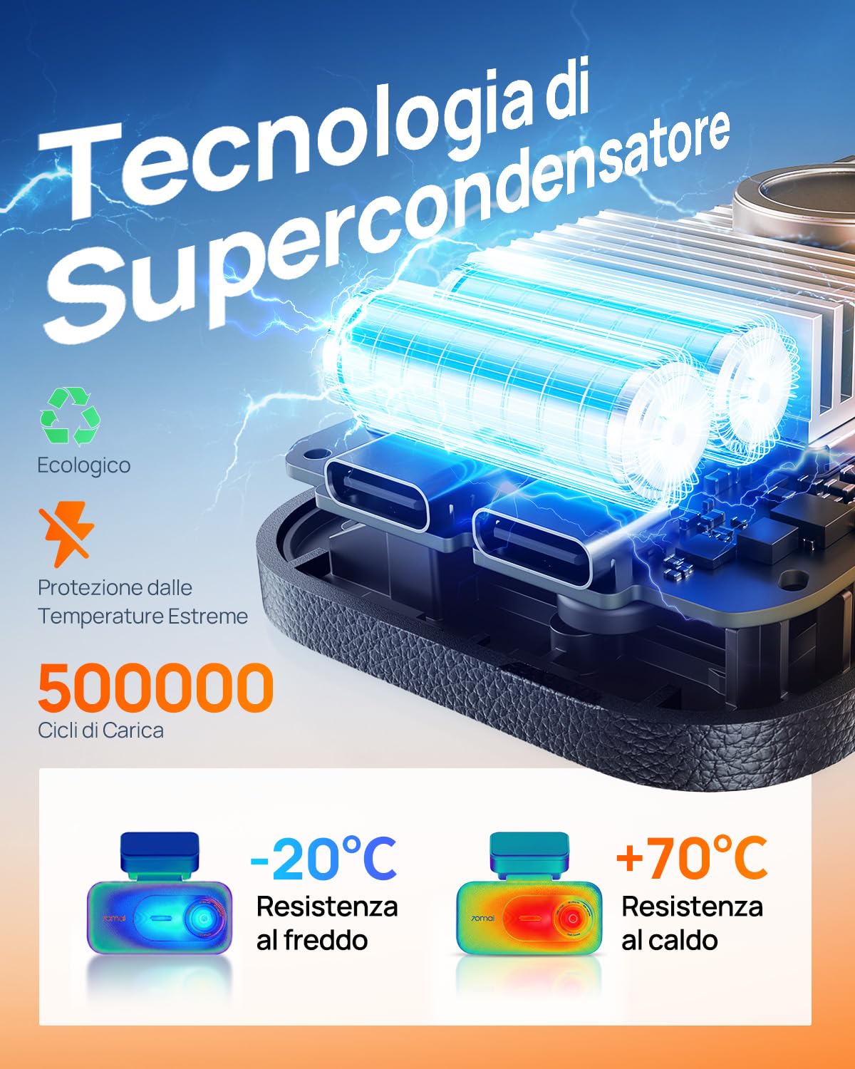 70mai A900 doppia dash cam 4K+4K HDR 64GB